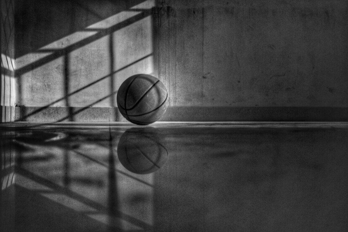 the ball is on the floor