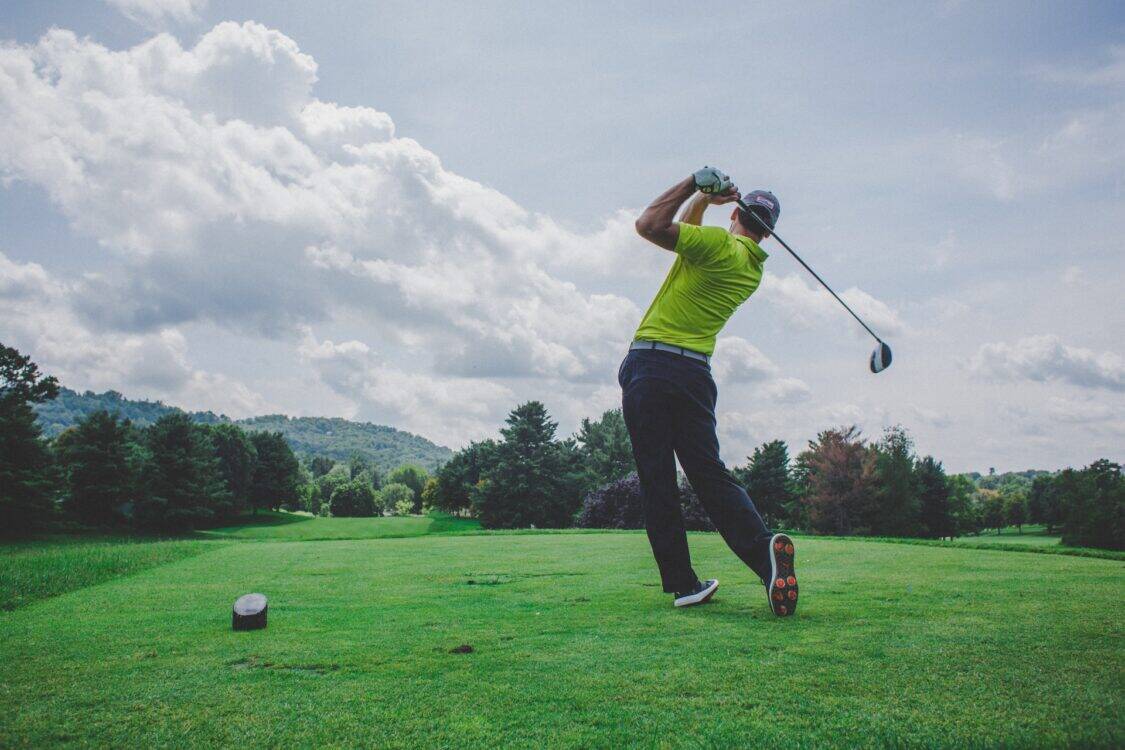 man playing golf
