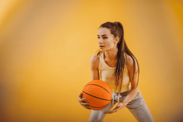 Girl with a basketball