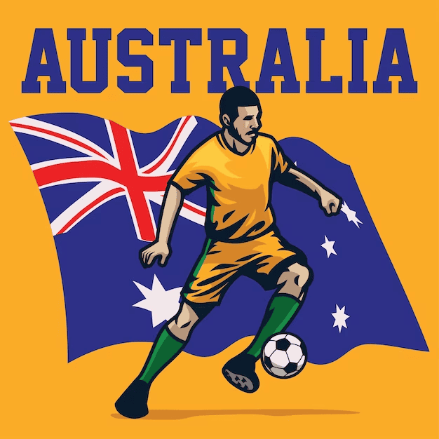 Vector soccer player of australia