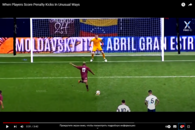 Player kicks a fake penalty