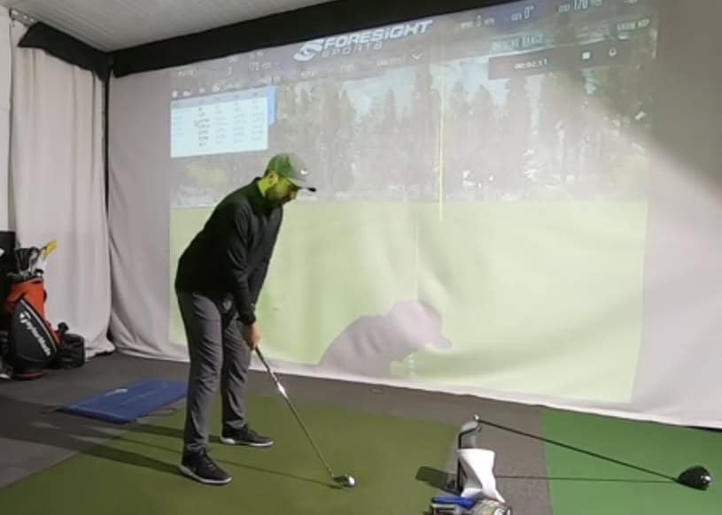 Man is testing golf balls